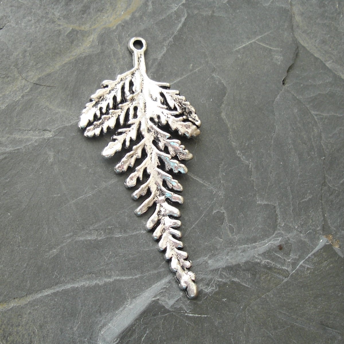 Přívěsek list kapradí cca 29x63mm -1ks - SST