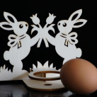 Stojánek na vajíčko - dva zajíci