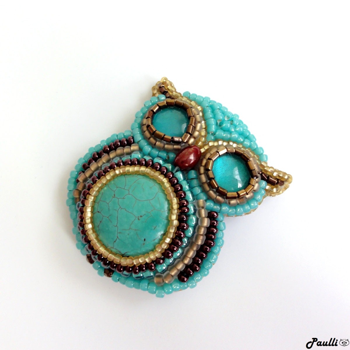 Tyrkysová sovička z korálků