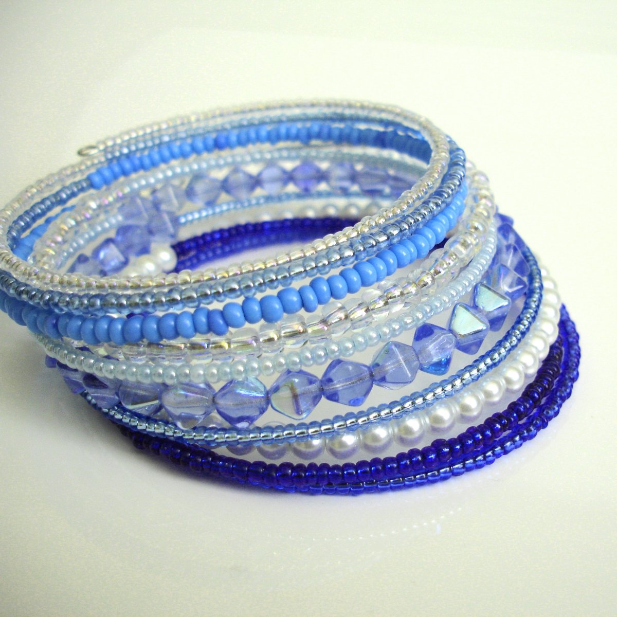 Náramek paměťový - modro-bílý