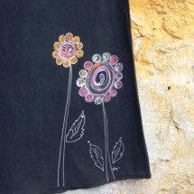 Malovaná sukně černá dlouhá