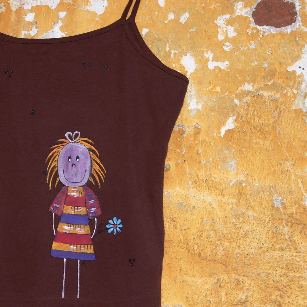 Malovaný top  s holkou