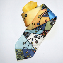 Ručně malovaná hedvábná kravata 