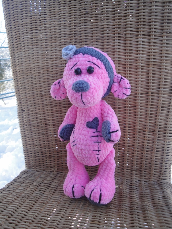 růžový heboučký medvídek