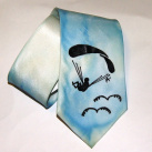 Modrá malovaná kravata pro padáčkáře