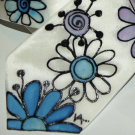 Ručně malovaná kravata - květinová