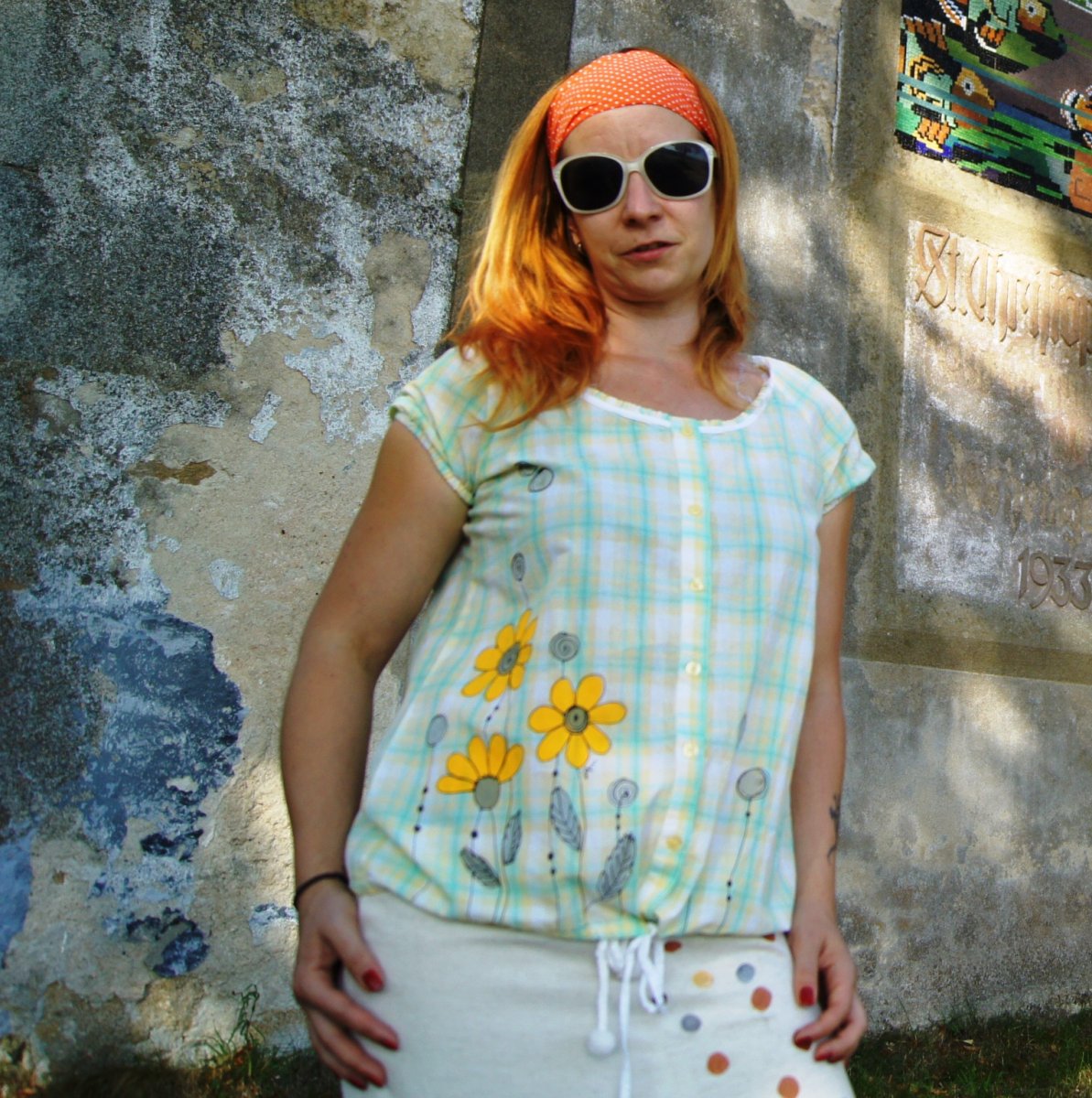 Tunika/TOP kostkatý malovaný