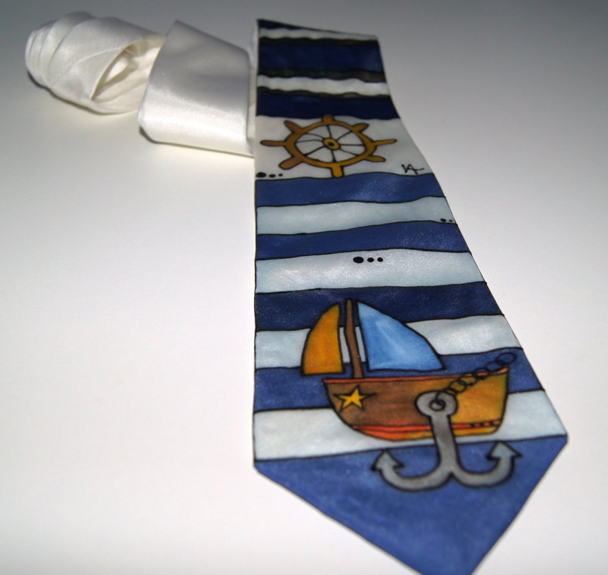 Malovaná kravata námořnická na objednávku