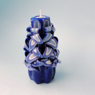 Řezaná modro-bílá svíčka