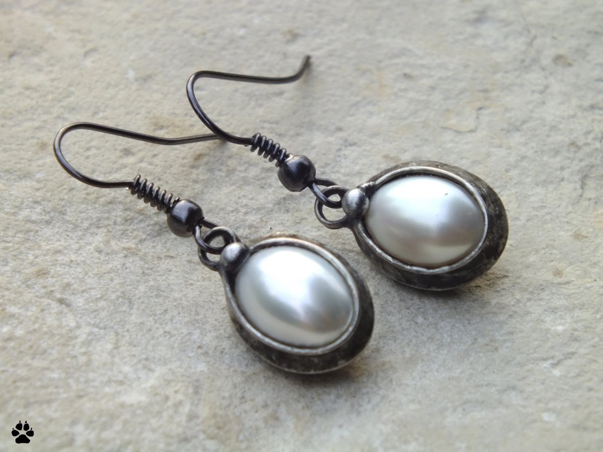 Náušnice říční perly pravidelné