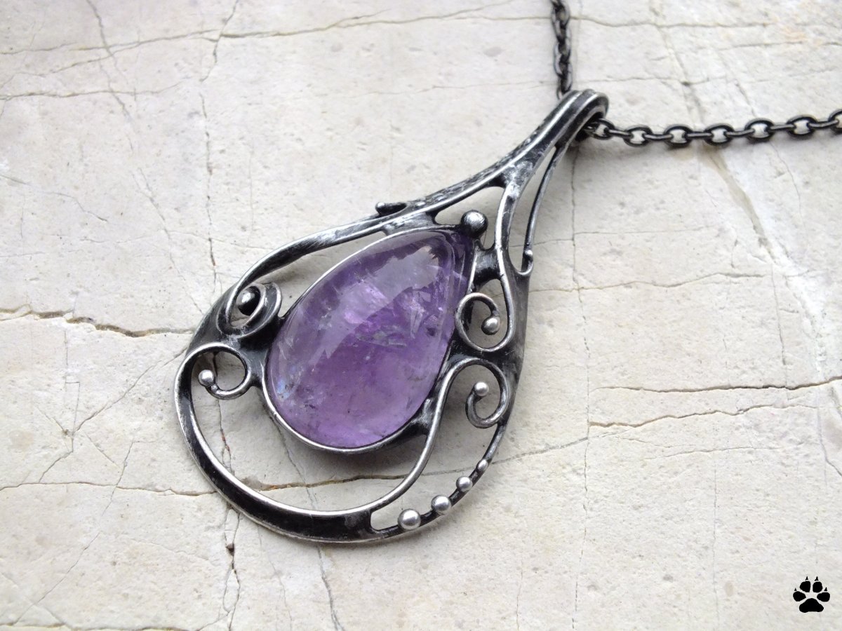 Kapka ametystová - náhrdelník na přání