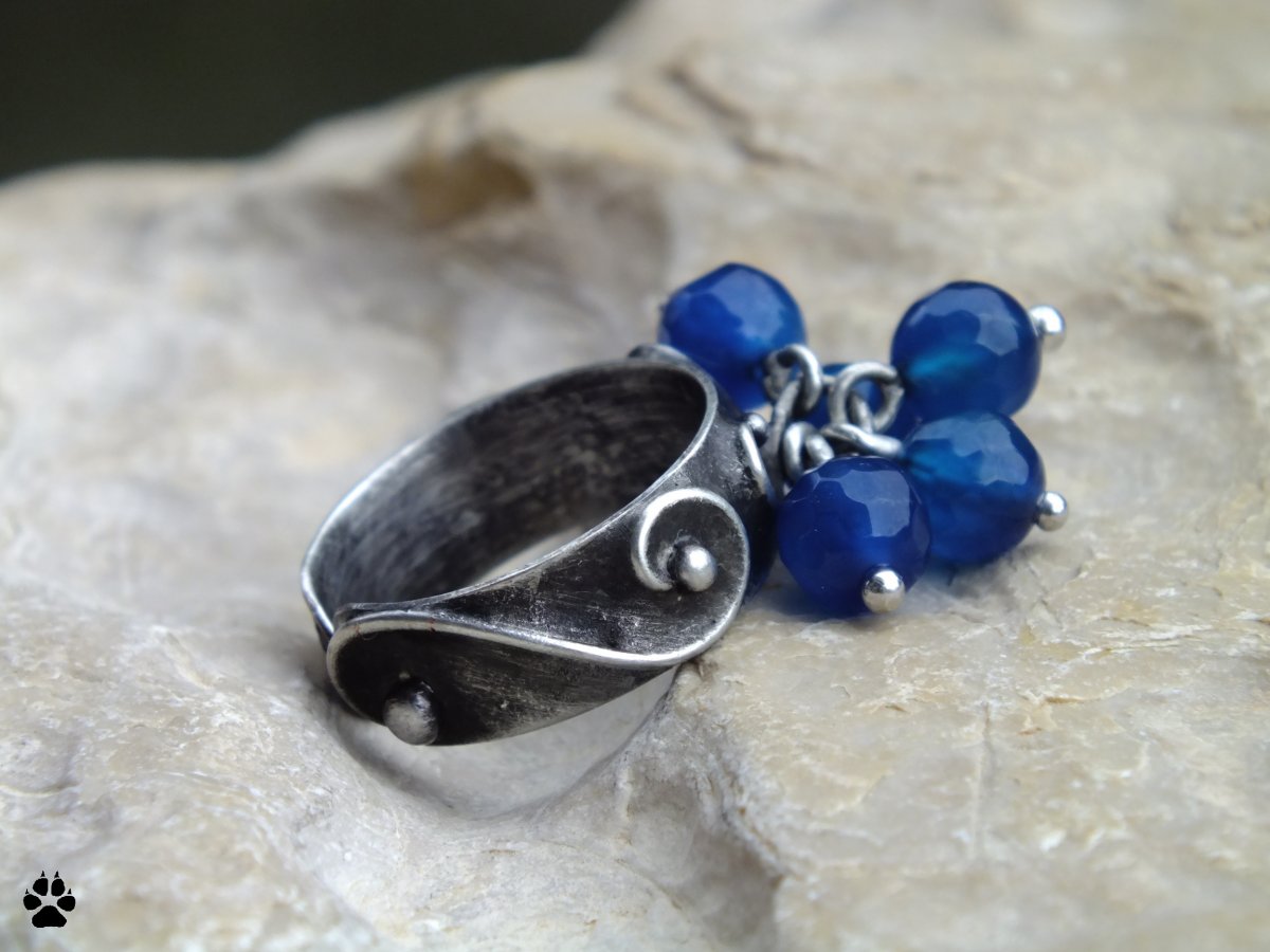 Prsten korálkový s acháty