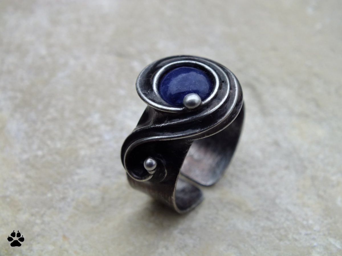 Mořská vlna - prsten se sodalitem