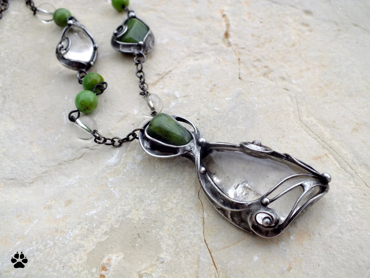 Čistá duše - křišťál,nefrit,chryzopas