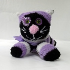 Kočičák z ponožek - Fialovo černá