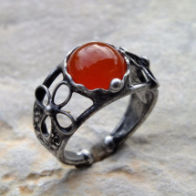 Rozpálený - prsten s karneolem