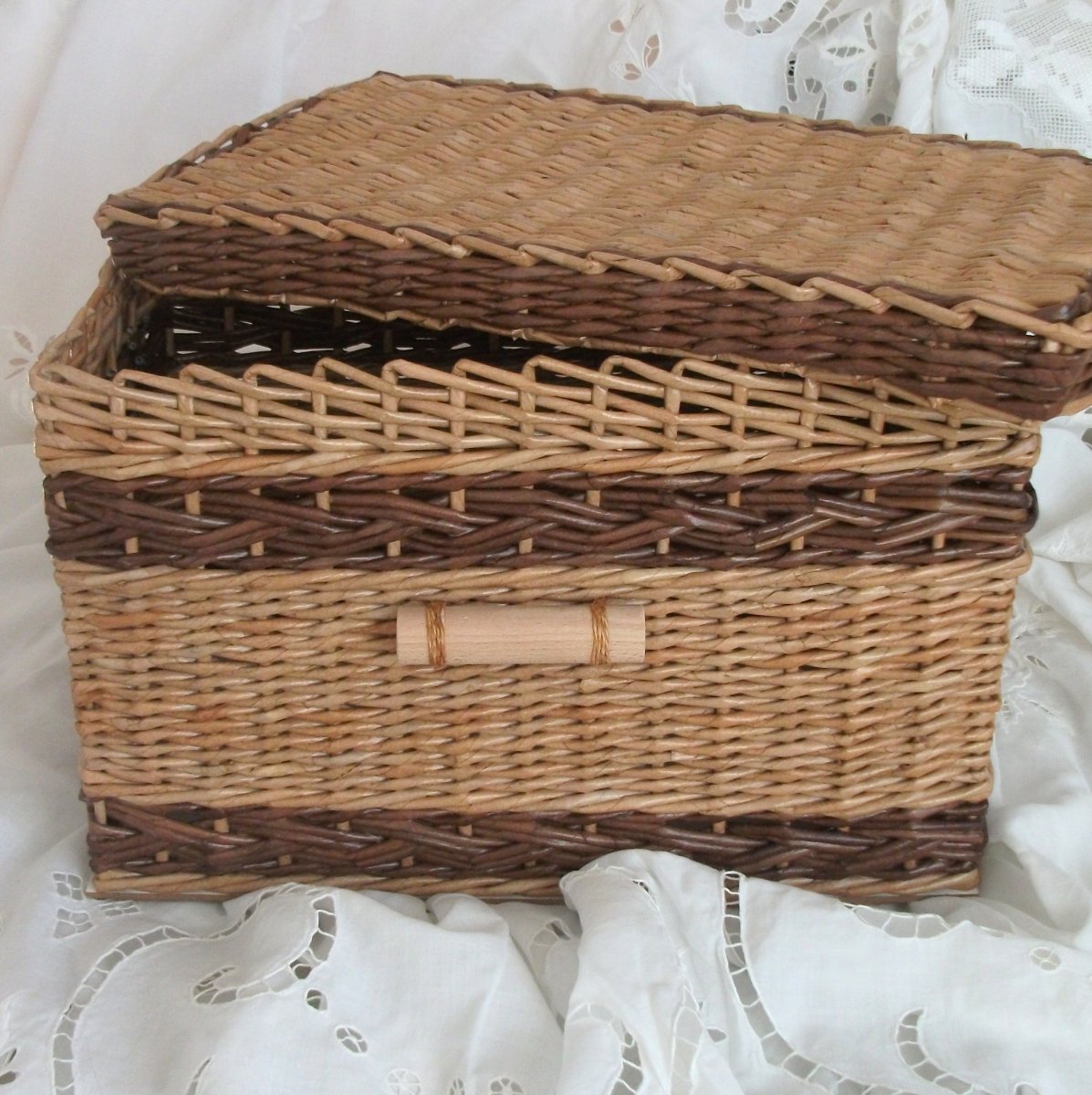 Košík, box, stylový, copánkový