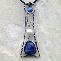 Přesýpací hodiny - achát, říční perla