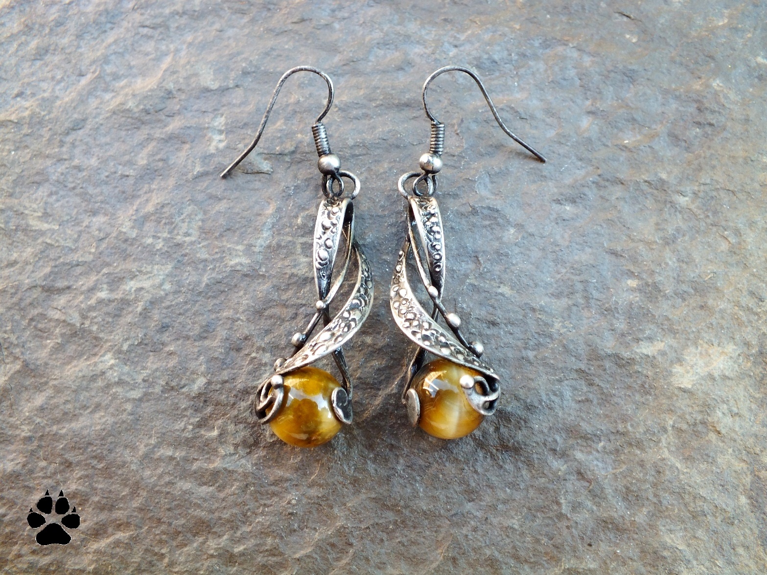 Náušnice - tygří oko - na přání