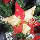 Vánoční dekorace - hvězdička krémová -červená