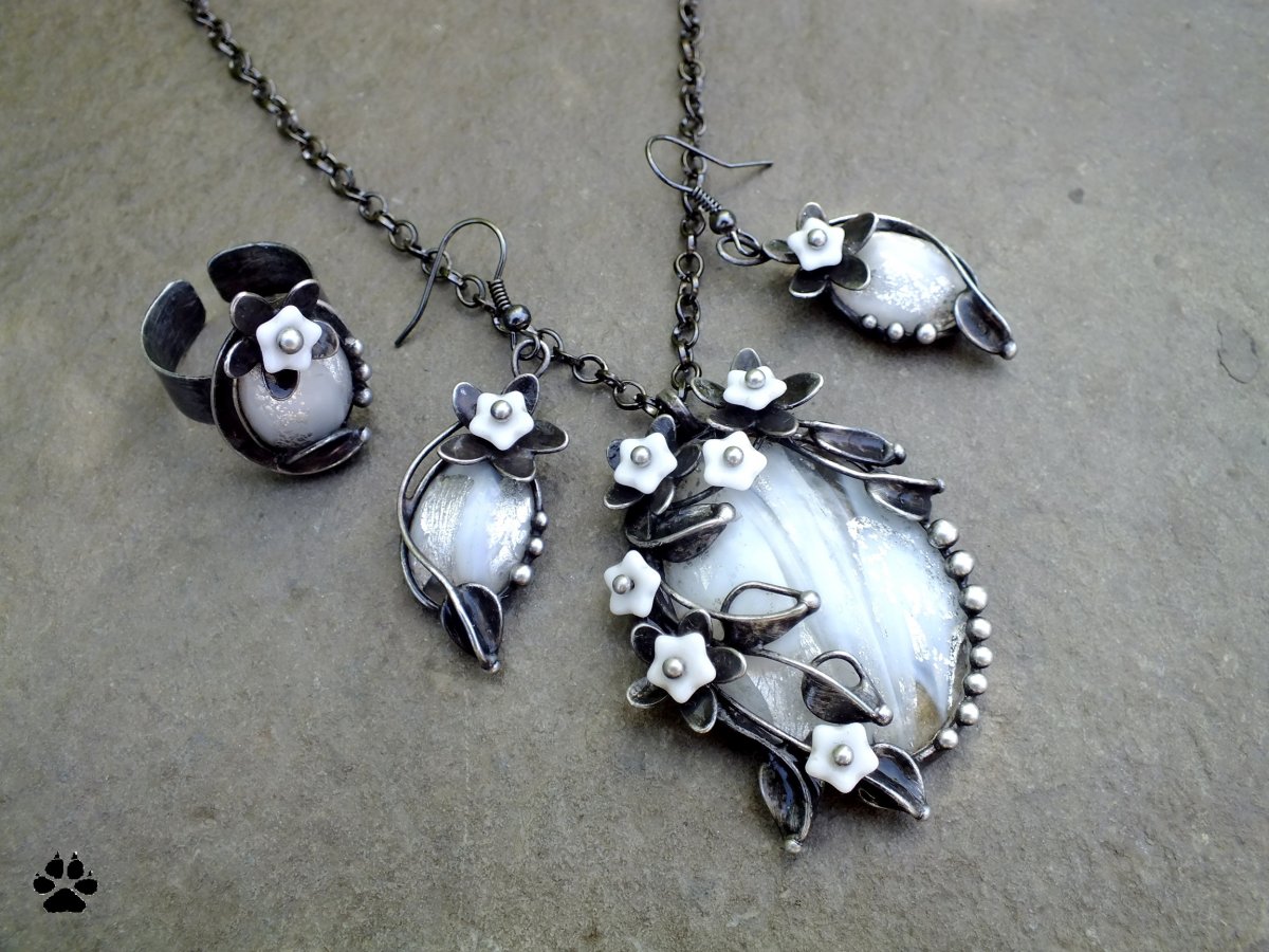 Ledové květy - souprava sklo