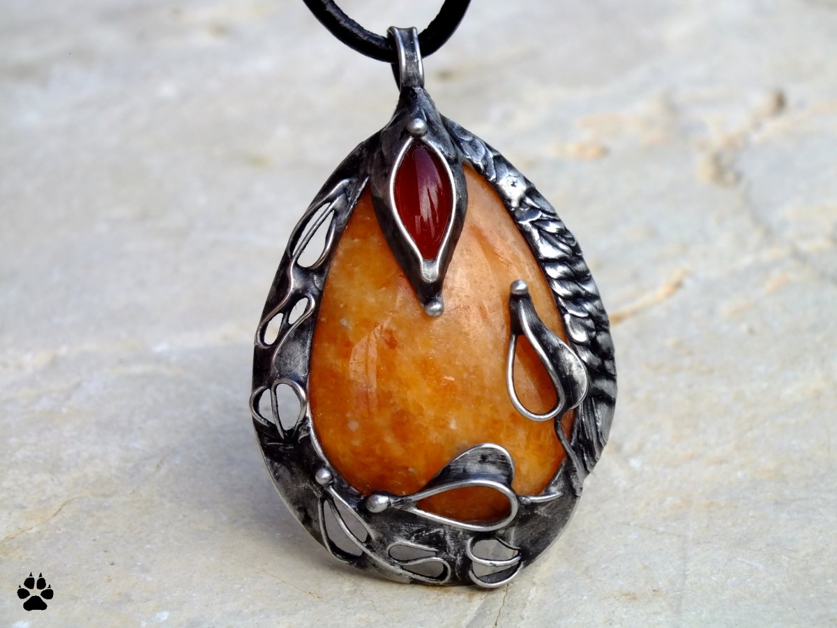 Podzimní listí - kalcit orchidea,sklo