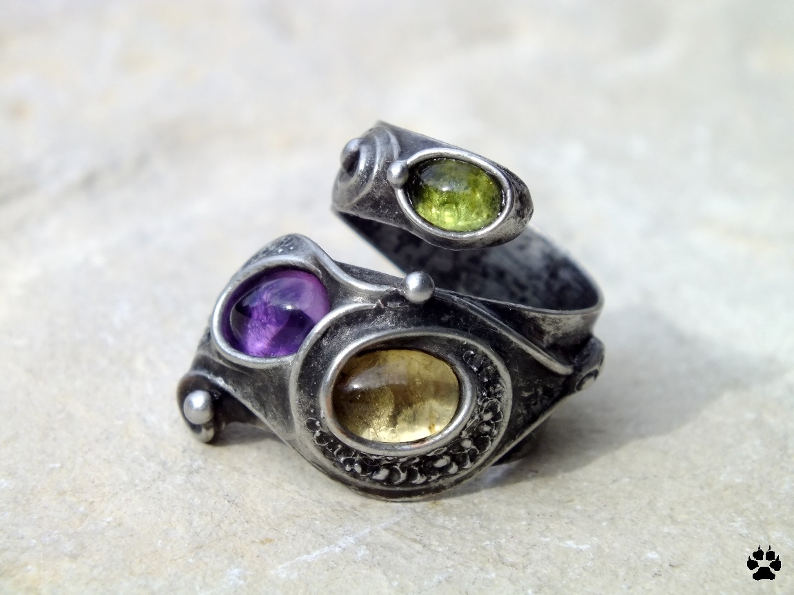 Tříbarevný - olivín,citrín,ametyst