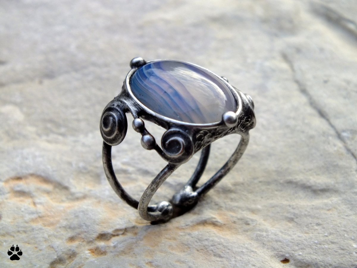 Mlhavé ráno - prsten s achátem