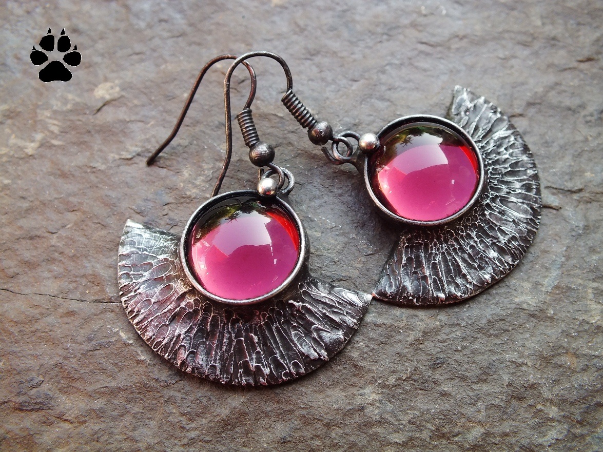 Vějíře - náušnice z cínu