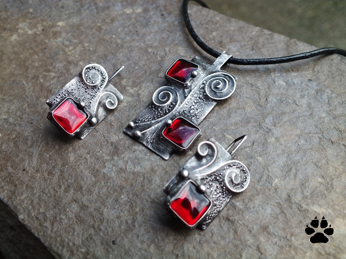 Granátové čtverečky - souprava