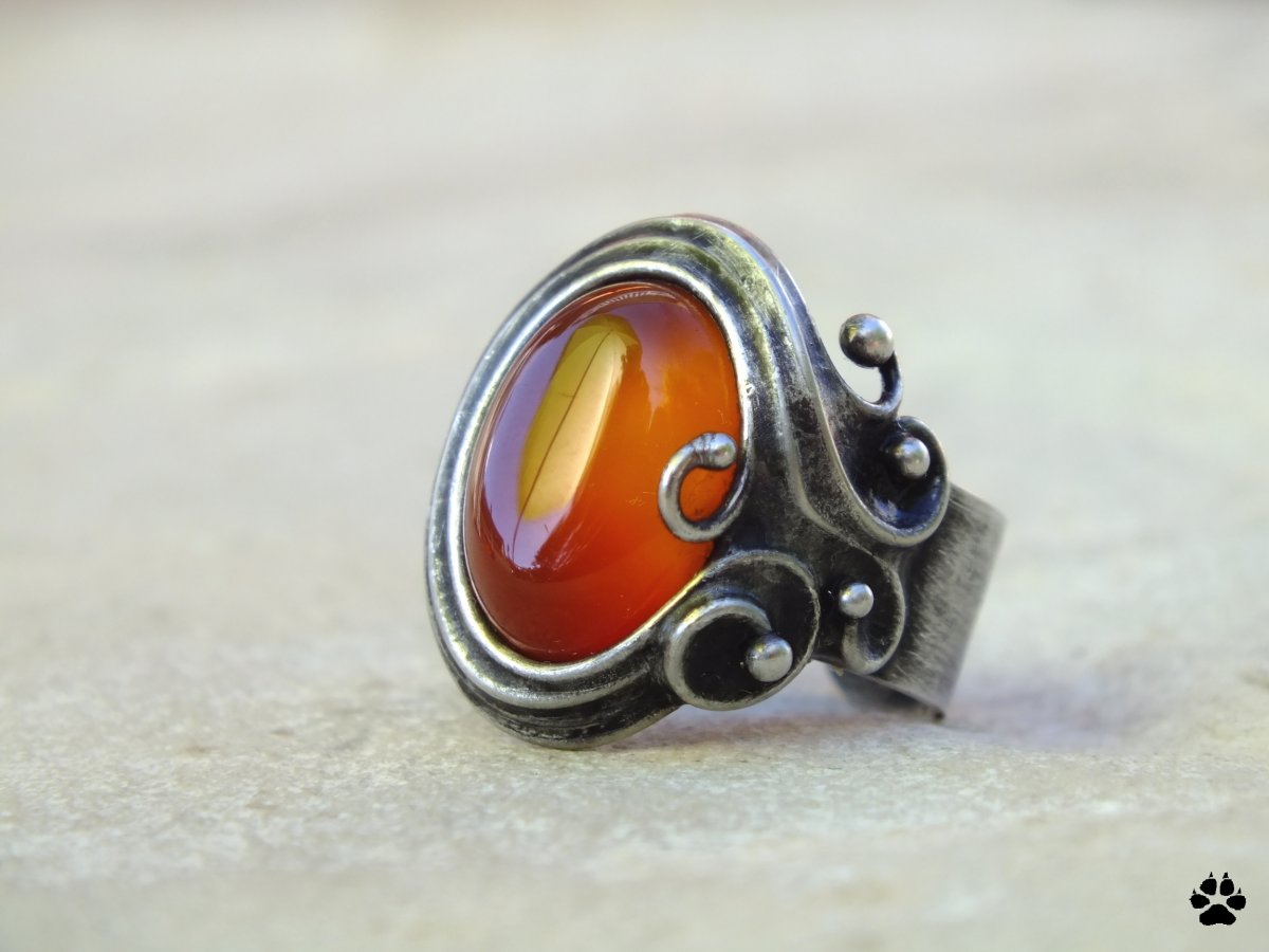 Horké léto - prsten s karneolem