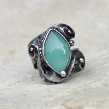Mint-green - prsten s opálem