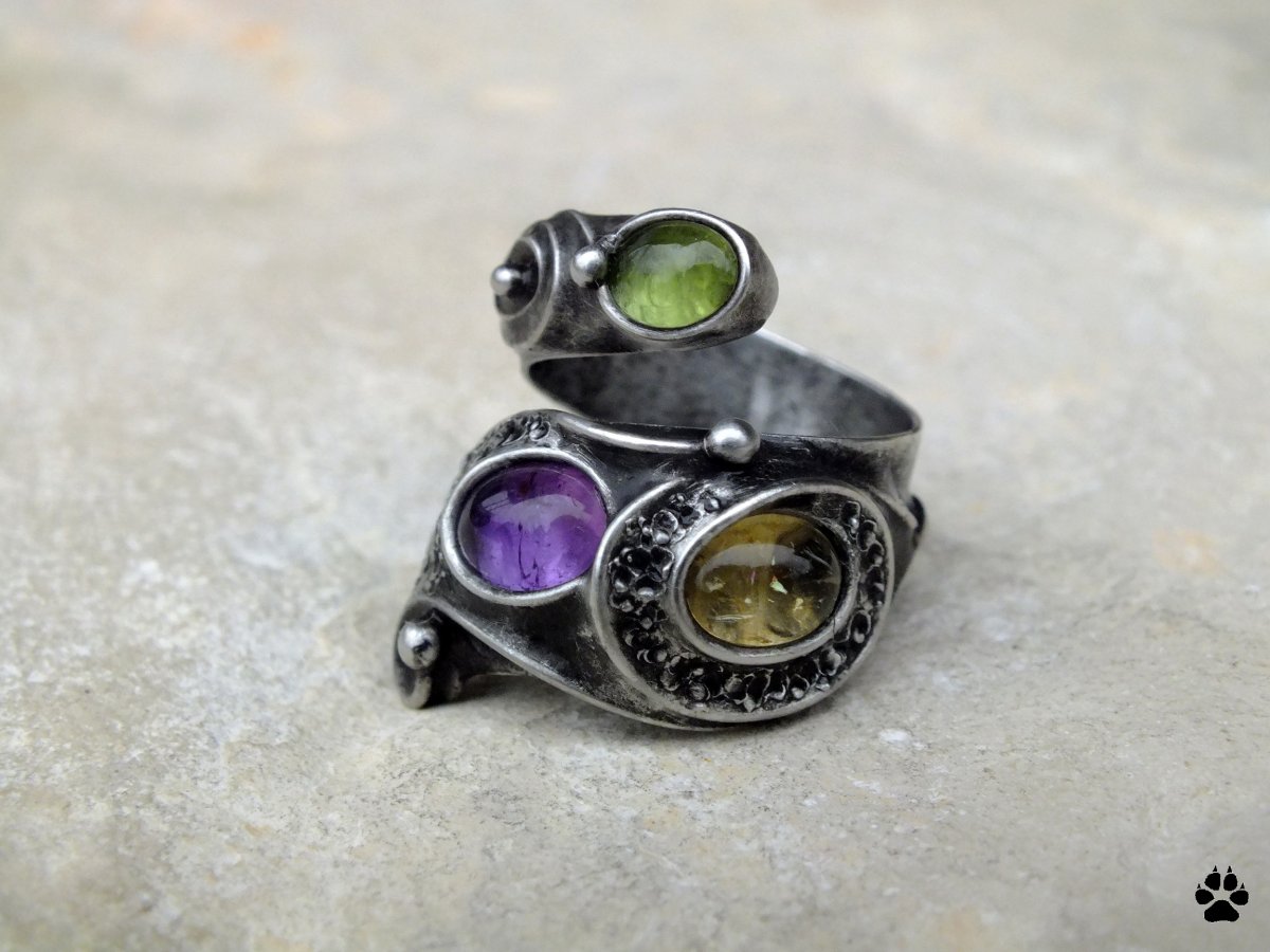 Tříbarevný - olivín,citrín,ametyst na přání