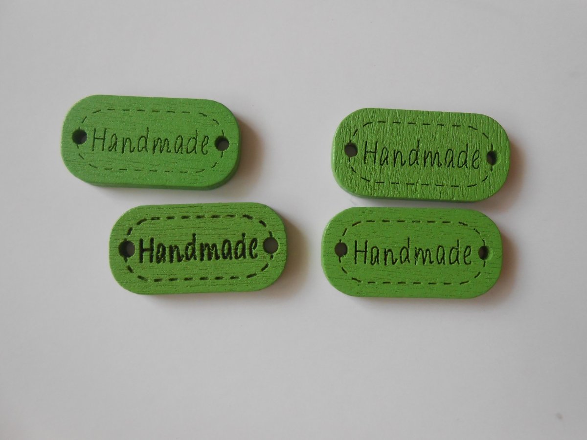 Dřevěné knoflíky HANDMADE - zelené