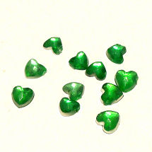 Zelené zirkony - tvar srdce