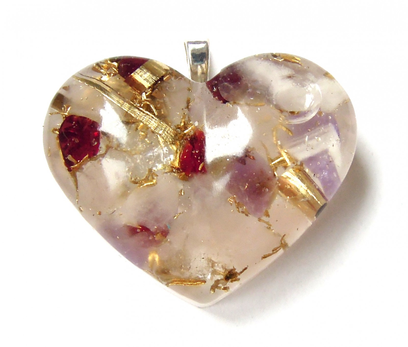 Orgonit přívěs - granáty pro lásku, růženín pro něhu...