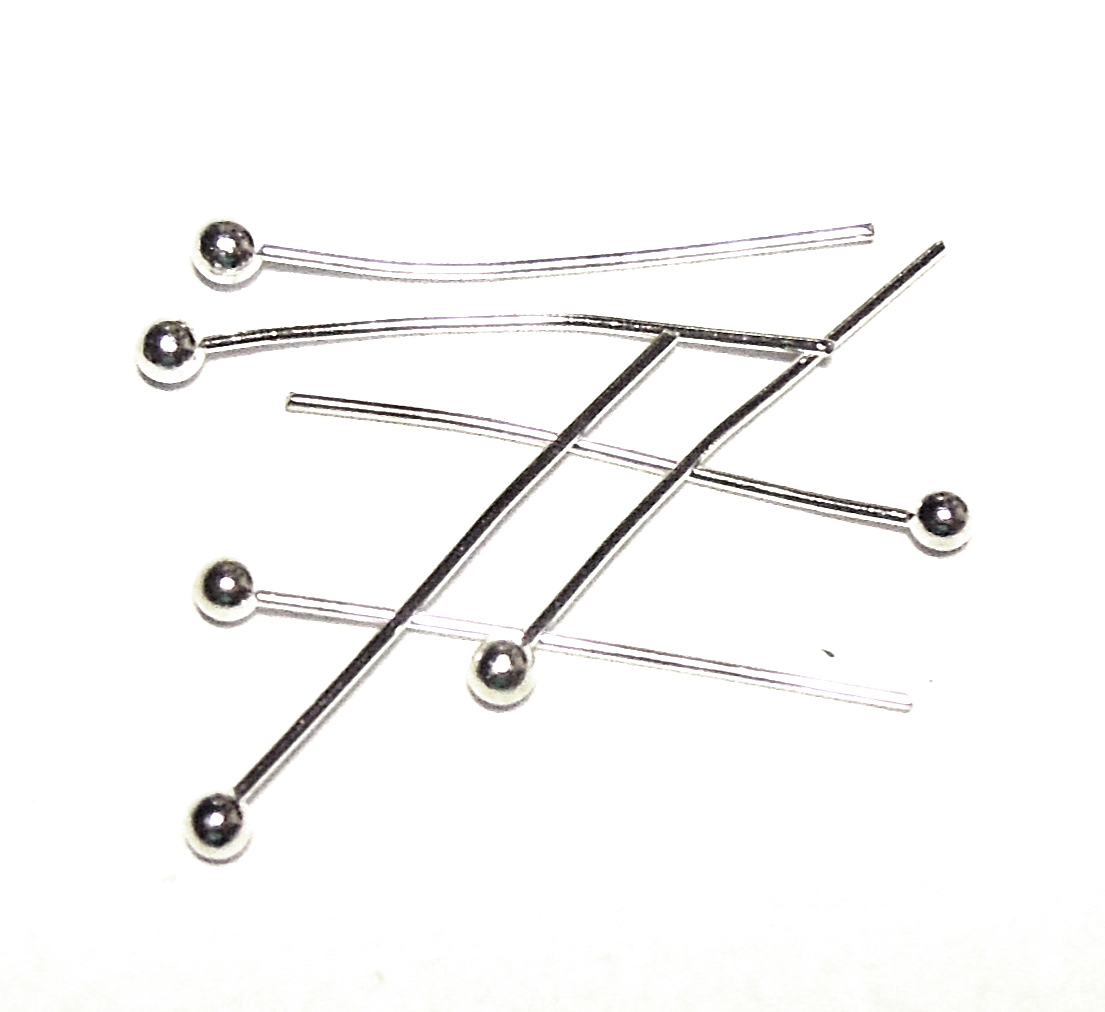 Ketlovací nýt s kuličkou stříbřený 20 mm - 100 ks