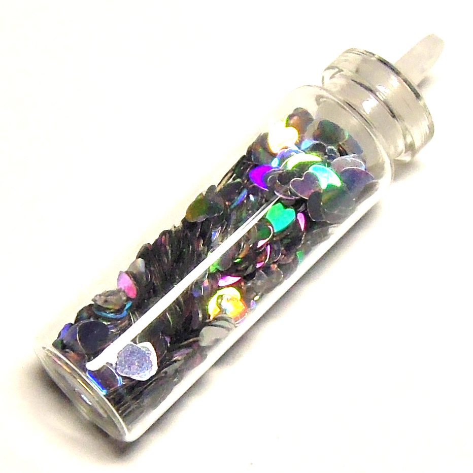 Glitry srdíčka - stříbrná