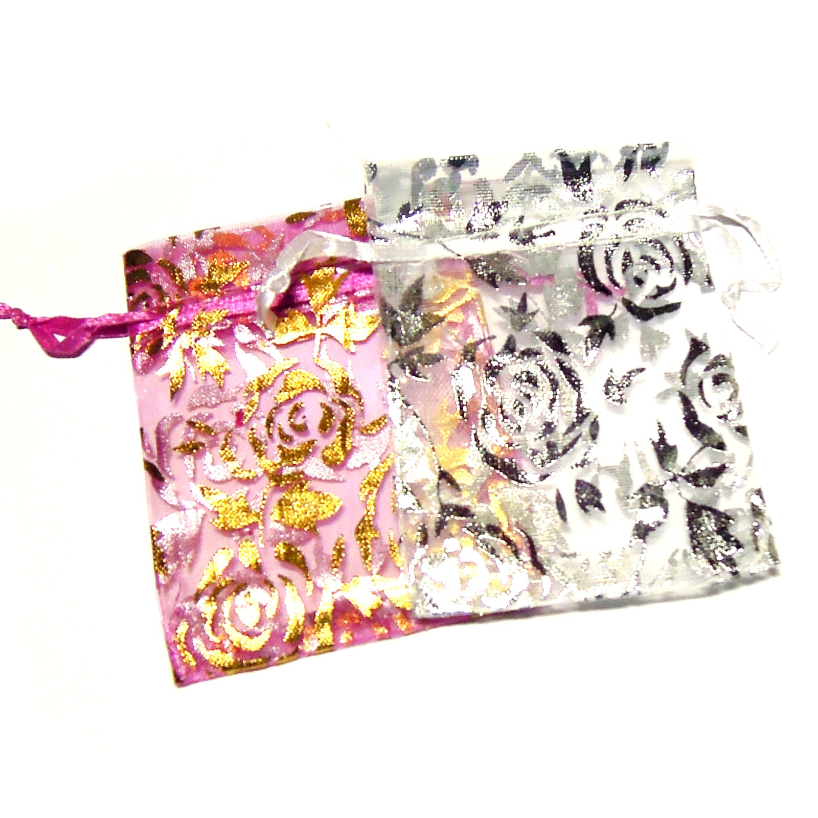 Dárkové pytlíčky s květy - 2 ks