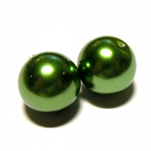 Perla vosková 12 mm - zelená - 5 ks