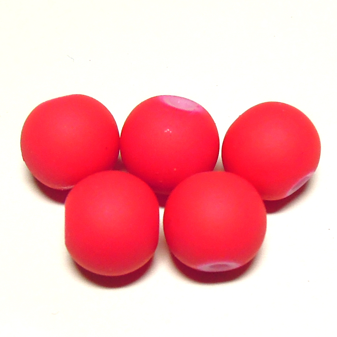 Perla matná 10 mm - jahodová - 5 ks