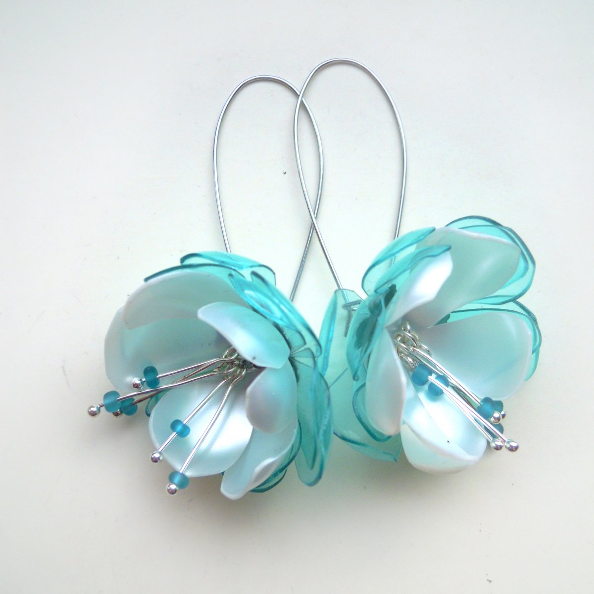 Náušnice: Mátové recykvěty 