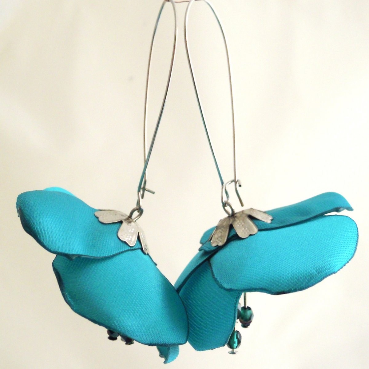 Náušnice: Tyrkysové květy