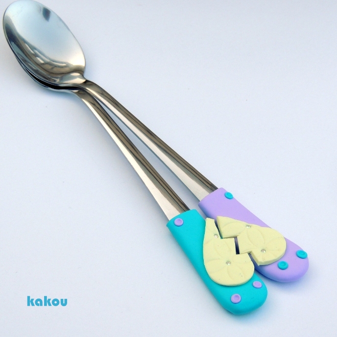 zamilované koktejlové fimo lžičky