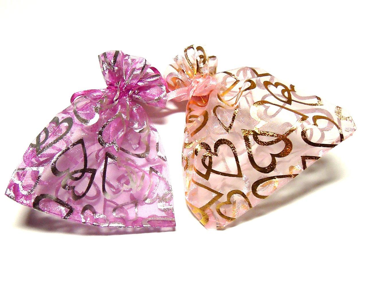 Dárkové pytlíčky se srdíčky - 2 ks