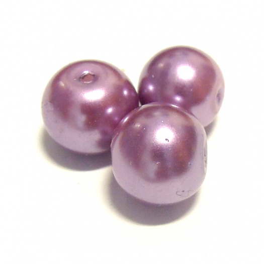 Perla vosková 10 mm - fialová - 10 ks