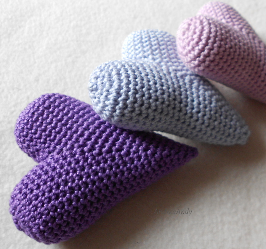 Srdíčka do fialova - sada 3ks