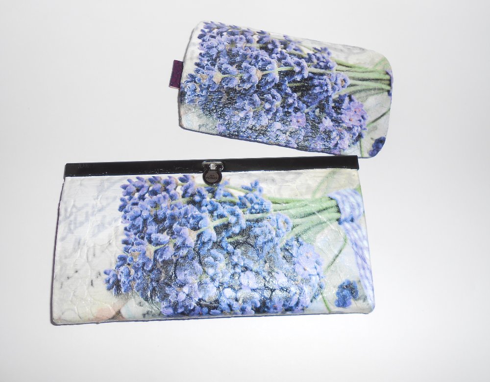 Levandulová sada (peněženka + pouzdro na mobil)