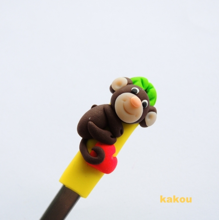 koktejlová fimo lžička opička
