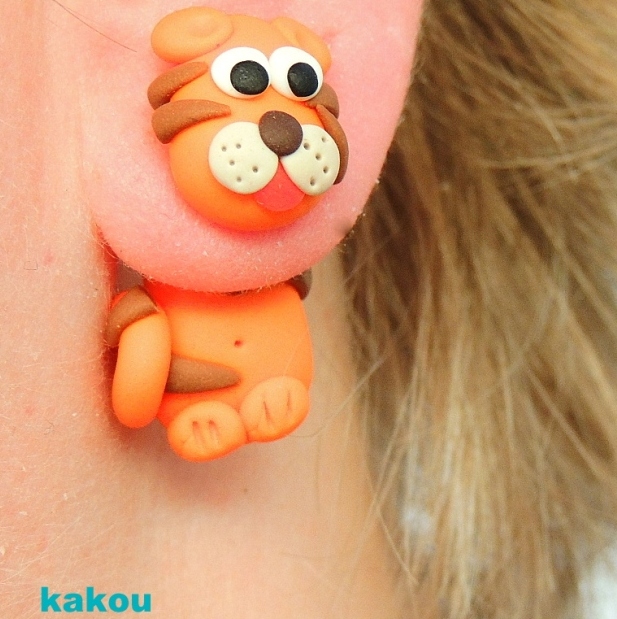 náušnice tygříci - skrz ucho